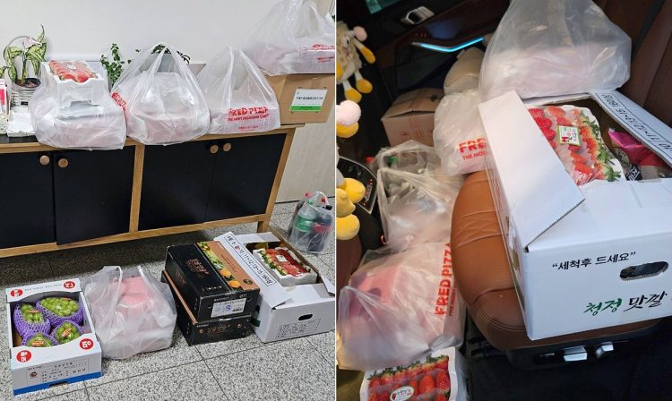 A씨가 세종 영명보육원에 기부한 물품들. 사진 블라인드 캡처