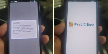 옛 제일IC은행 고객이 제보한 온라인 뱅킹 접속 불가 사진.