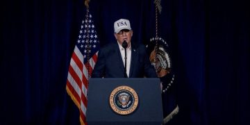 대이란공격 관련 메시지 를 발표하는 트럼프 [로이터]