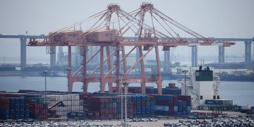 한국 평택항에서 선적을 기다리는 기아 자동차. [로이터]