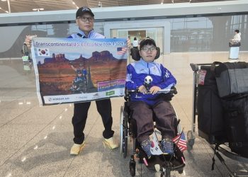 미국 대륙 횡단 도전에 나선 배재국 씨 부자
[독자 제공]