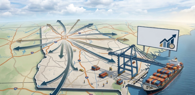 조지아주의 국제무역 규모가 지난해 사상 최대치를 기록했다. [AI 생성 이미지]