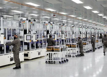 조지아주 잭슨 카운티에 있는 SK배터리아메리카 생산라인.