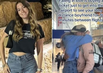 사라가 남자친구와 재회하는 모습. 틱톡 캡쳐