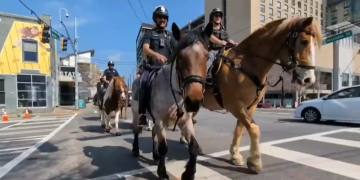 애틀랜타 경찰 기마 순찰대 [폭스5 뉴스 영상 캡처]