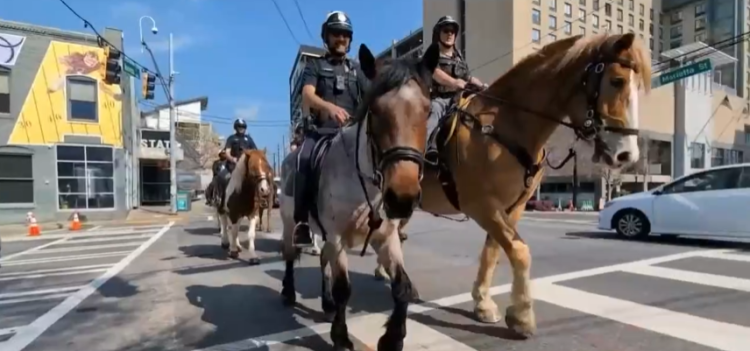 애틀랜타 경찰 기마 순찰대 [폭스5 뉴스 영상 캡처]