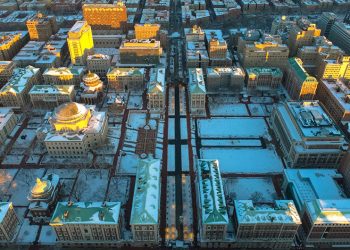 2026년 2월 26일 눈 온 뒤 컬럼비아대 캠퍼스 전경. [홈페이지 캡처 / Lenny Pridatko]