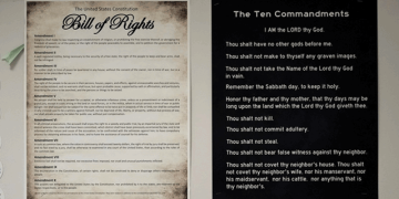 텍사스주 학교에 게시된 십계명
[AP 연합뉴스 자료사진]