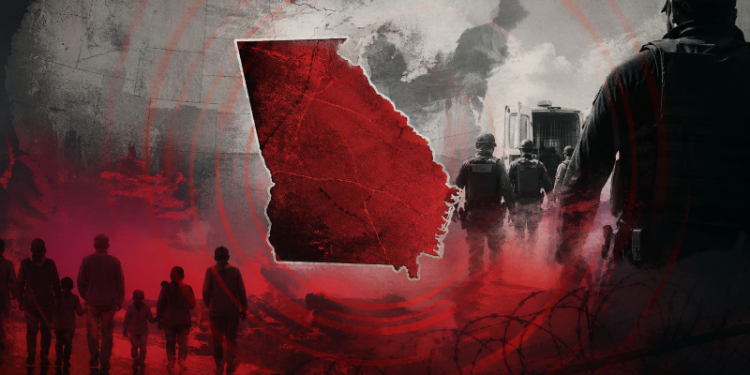 조지아주가 이민 단속 전국 상위권에 오르며 ‘이민자 레드존’(red zone)으로 지목되고 있다. [AI 생성 이미지]