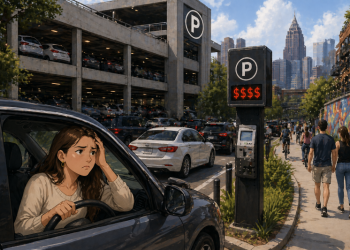 최근 애틀랜타 일대에 무료 주차 공간이 점점 사라지고, 주차 요금도 비싸지는 추세다. [AI 생성 이미지]