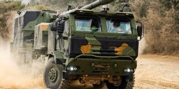 한화에어로스페이스가 미국 육군의 기동형 전술포 사업에 제안한 'K9MH' 자주포. [한화에어로스페이스 제공]