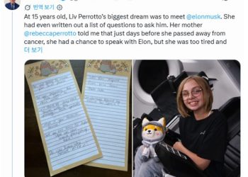 암 투병 끝에 사망한 15세 소녀 올리비아 리브 페로토가 남긴 질문들. X 캡쳐