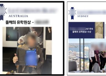 박관우씨가 비자 발급 대행을 의뢰했던 유학원 홍보물. 사진 블로그 캡처