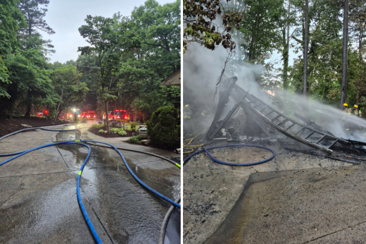소방대원들이 화재를 진압 중인 모습. [귀넷 소방서 제공]