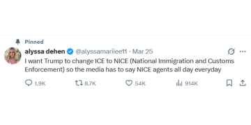 인플루언서 알리사 마리가 엑스 계정에 올린 게시물.