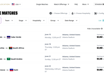 애틀랜타에서 열리는 월드컵 경기 티켓 가격은 2000달러대에서 시작한다. [FIFA 홈페이지 캡처]