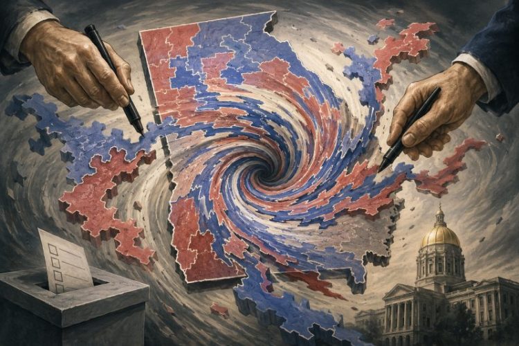 켐프 조지아 주지사가 2028년 선거구 재조정(redistricting)과 투표 시스템 개편을 위해 다음달 17일 특별 입법회기를 소집한다고 발표했다. [AI 생성 이미지]