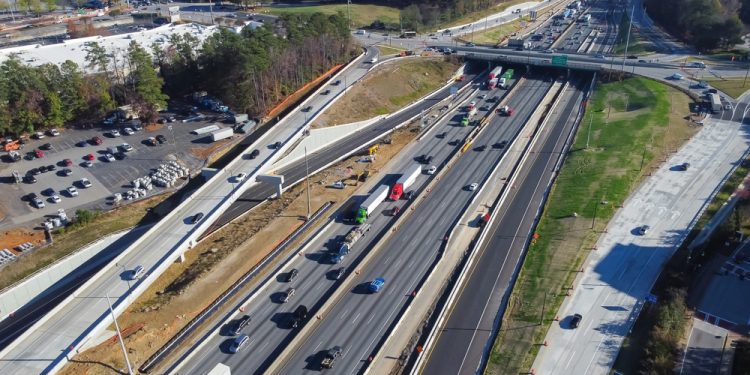정체된 I-285 고속도로. [출처 셔터스톡]