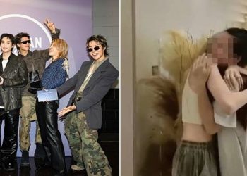 그룹 BTS(방탄소년단, 왼쪽) 콘서트 티켓 구매를 위해 급여 선지급을 요청한 가사도우미가 고용주를 안고 웃고 있다. 사진 빅히트뮤직·인스타그램 @Yvonne Lareina Lee 캡처