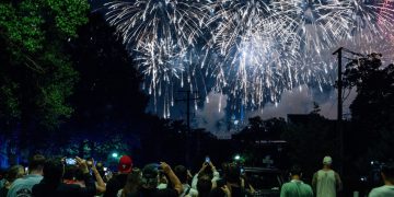 Fireworks explode during the Freedom 250's Salute to America as the United States celebrates its 250th anniversary on Independence Day, attempting the largest firework display in history with 850,000 fireworks in Washington, D.C., as seen from Arlington, Virginia, U.S., July 5, 2026. REUTERS/Eric Lee