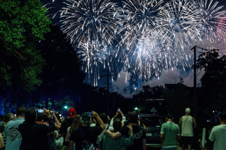 Fireworks explode during the Freedom 250's Salute to America as the United States celebrates its 250th anniversary on Independence Day, attempting the largest firework display in history with 850,000 fireworks in Washington, D.C., as seen from Arlington, Virginia, U.S., July 5, 2026. REUTERS/Eric Lee